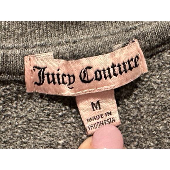 Juicy Couture Sequin Sparkly Pink Gray Lips Sweater Medium Vintage - Picture 7 of 8